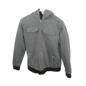 Tony Hawk Gray Heavyweight Zip Front Faux Fur Lined Hooded Sweatshirt Size Large